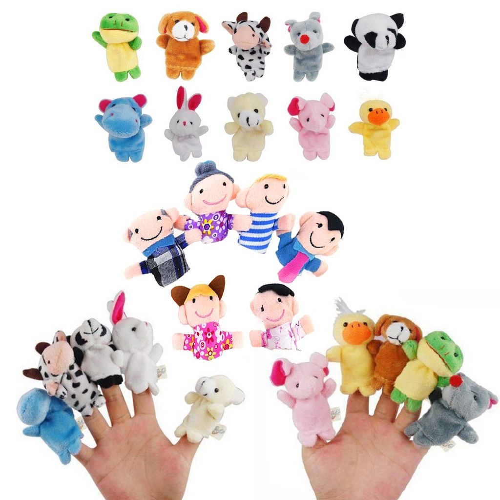 18 Stück Fingerpuppen Set Familie zum Spielen oder Lernen für Kinder Handpuppe 