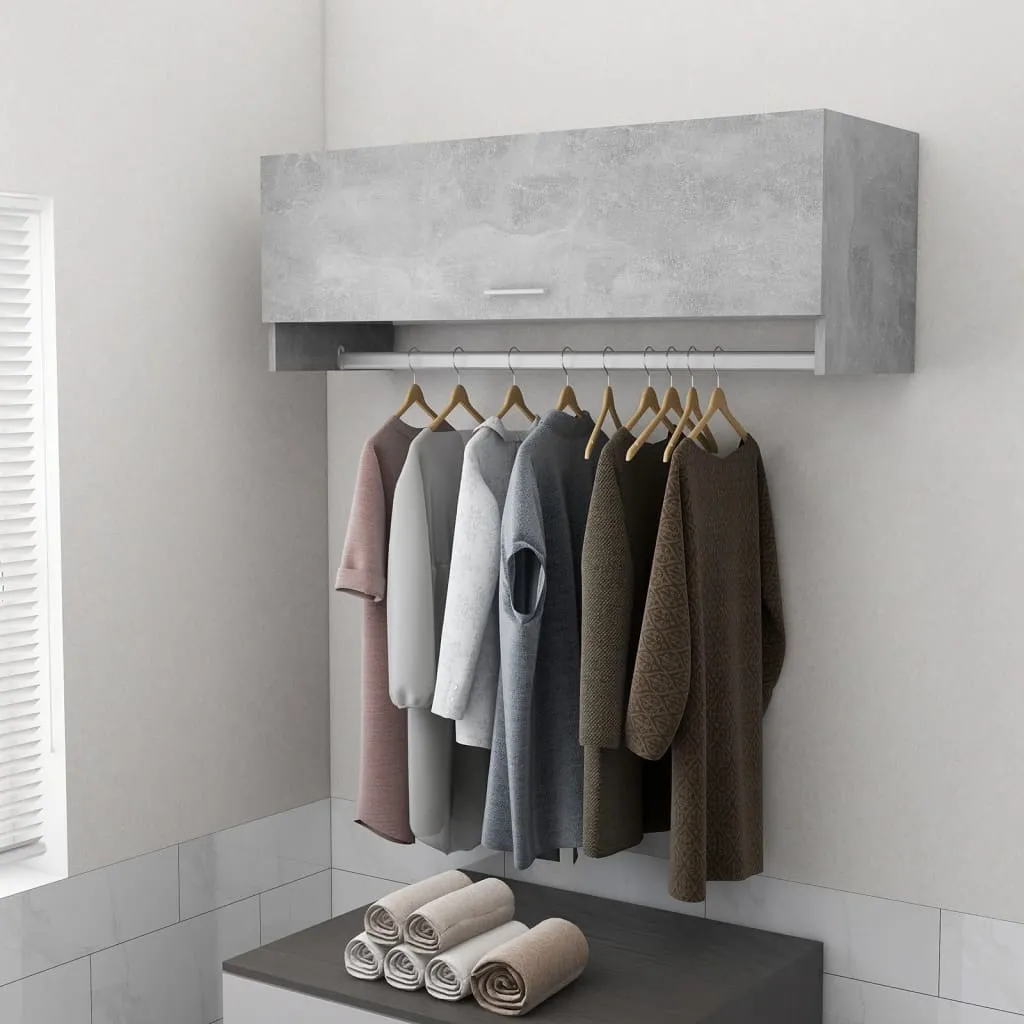 Meuble de rangement 100 cm pour studio et entrée décor gris béton chic