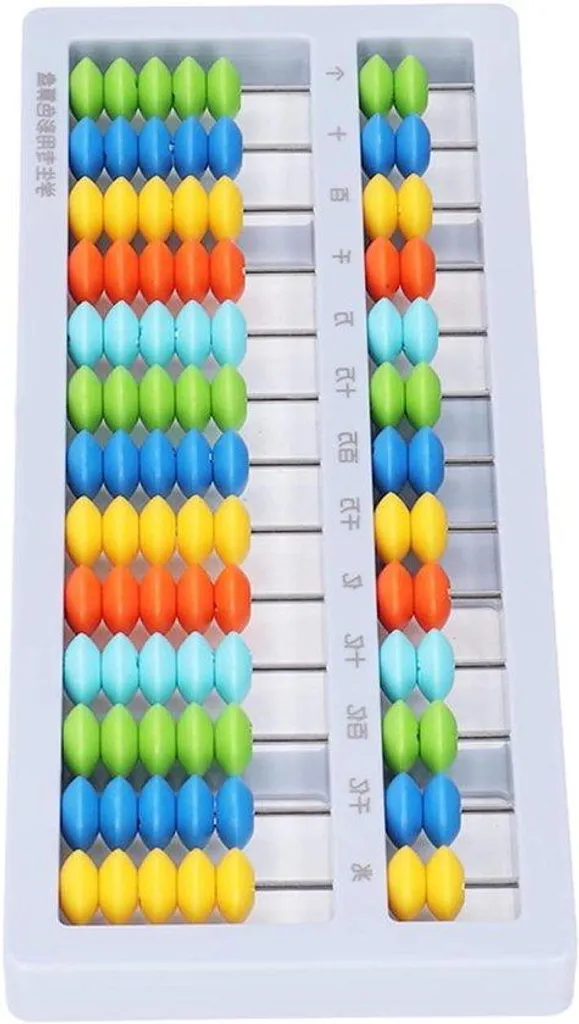 Abaque sécurisé bleu pour enfant avec perles bicolores faciles à ranger