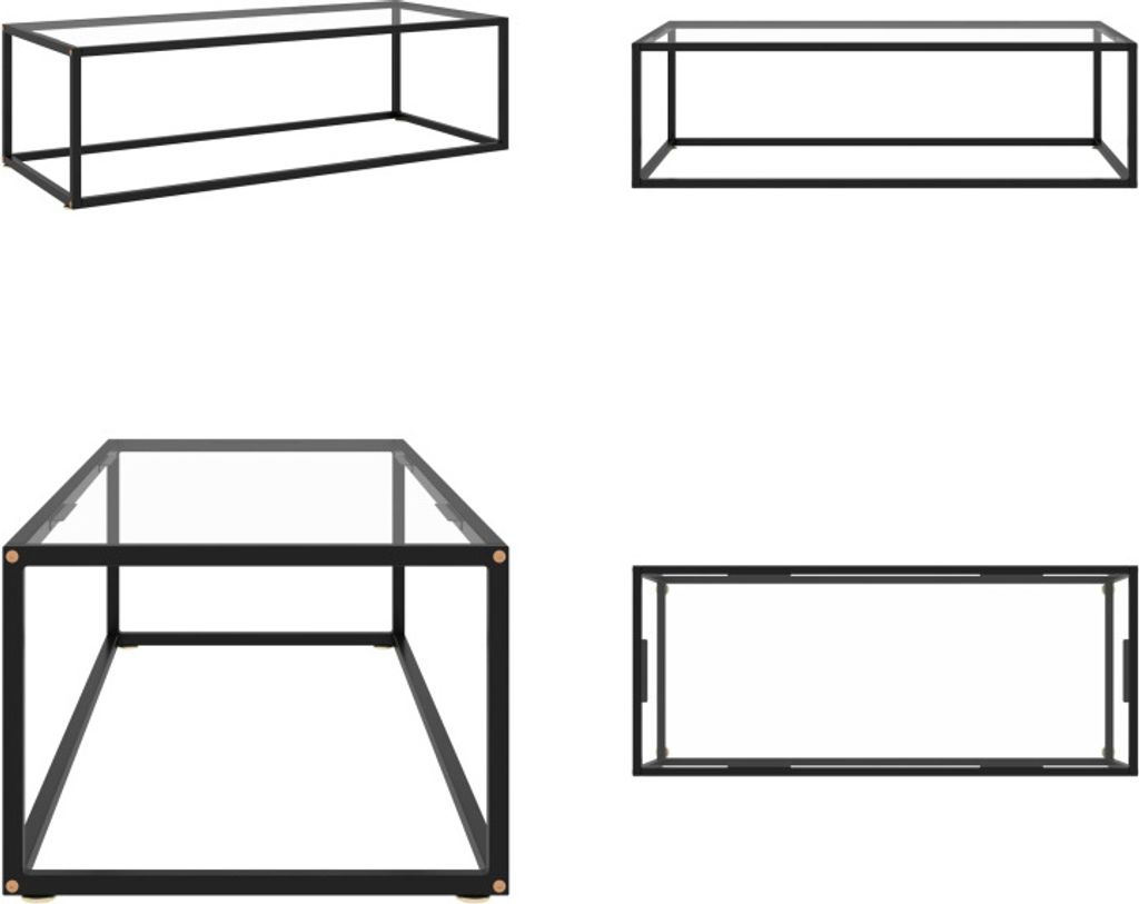vidaXL Couchtisch Schwarz mit Hartglas 120x50x35 cm - Couchtisch - Couchtische - Beistelltisch - Beistelltische