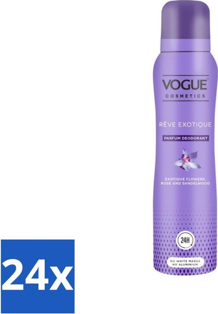 Vogue Reve Exotique Parfum Deodorant 150 ml - Vorteilspack - 24 Stücke