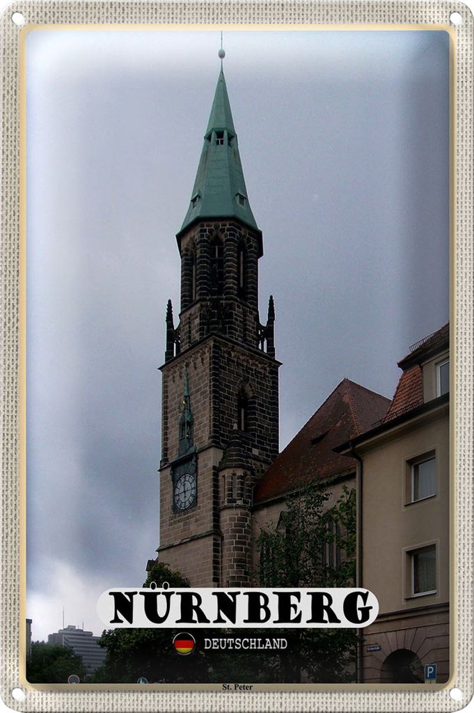 Blechschild Städte Nürnberg St. Peter Kirche 40x30cm