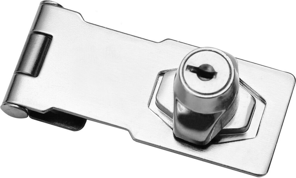 Überfalle abschließbar Vorhängeschloß Schloß Riegel Türriegel Türbeschlag Chrom 77mm