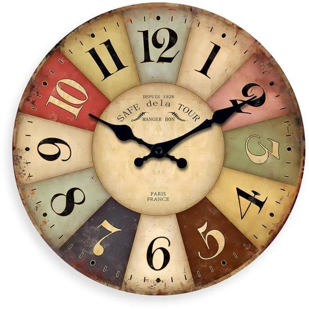 Horloge murale 10 pouces en bois MDF ronde à piles pour votre cuisine