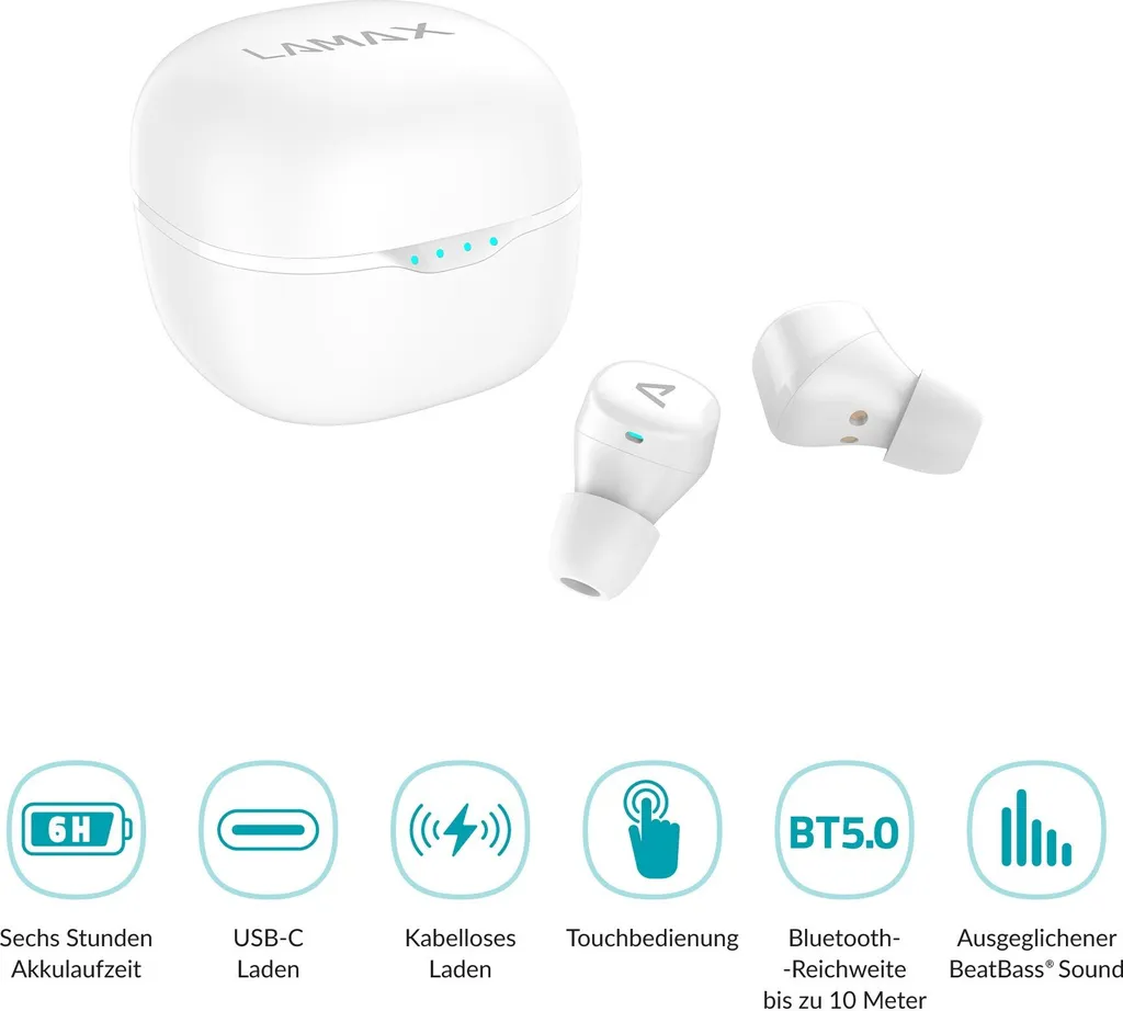 Casque Bluetooth 5.0 tactile LAMAX Dots2 Touch blanc One Size - 13