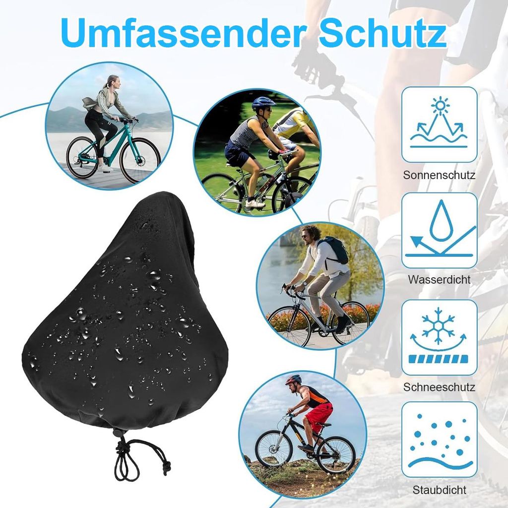 Fahrradsattel Schutz 2er Set, Universal Satteldecke,