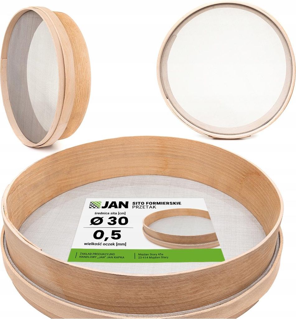 Dřevěné síto Stavební síto – Ø 35 cm – velikost ok 0,5 mm – Obrázek produktu 