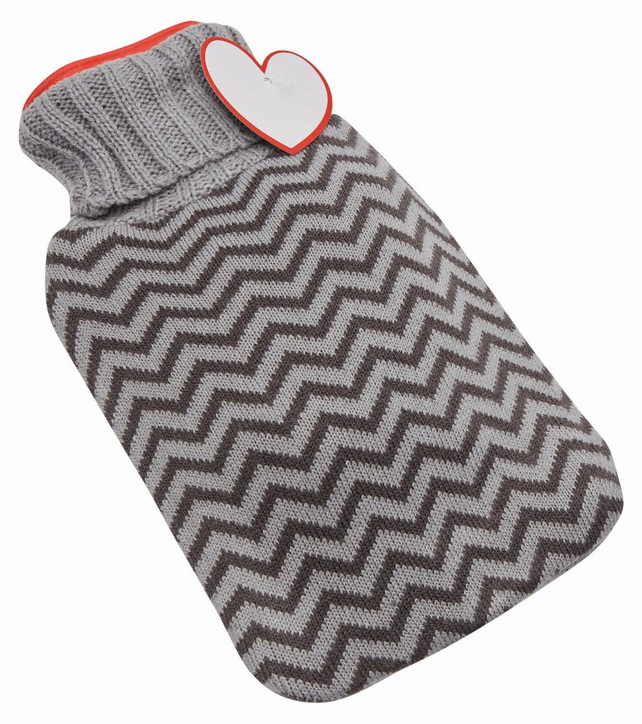 Inspirion Warmflasche - 0.75L - grau - mit Herz - Produktbild 