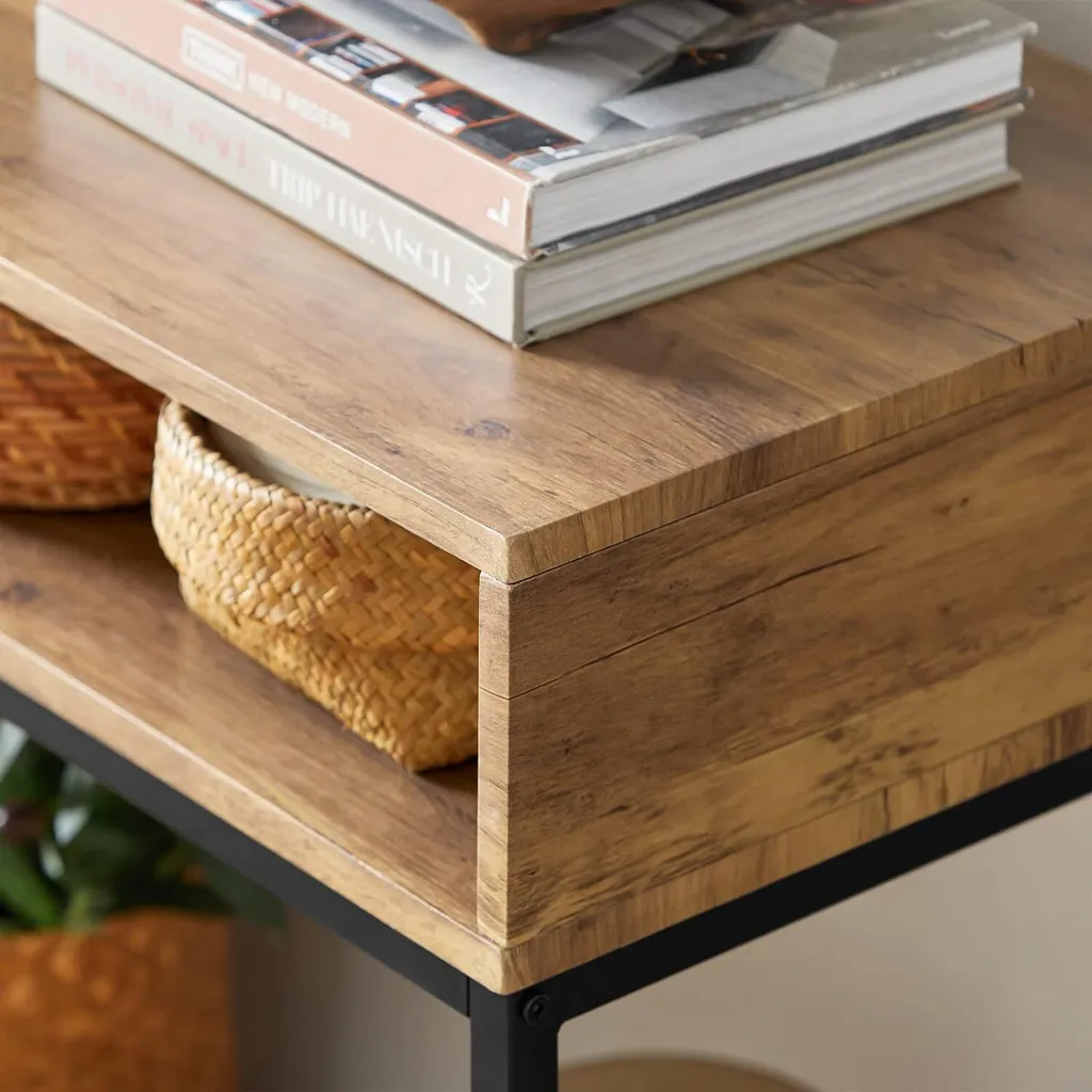 SoBuy Table de Console Industrielle avec 2 Compartiments de Rangement - 2