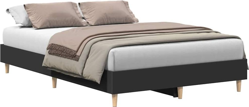 Bettgestell ohne Matratze Schwarz 135x190 cm Holzwerkstoff