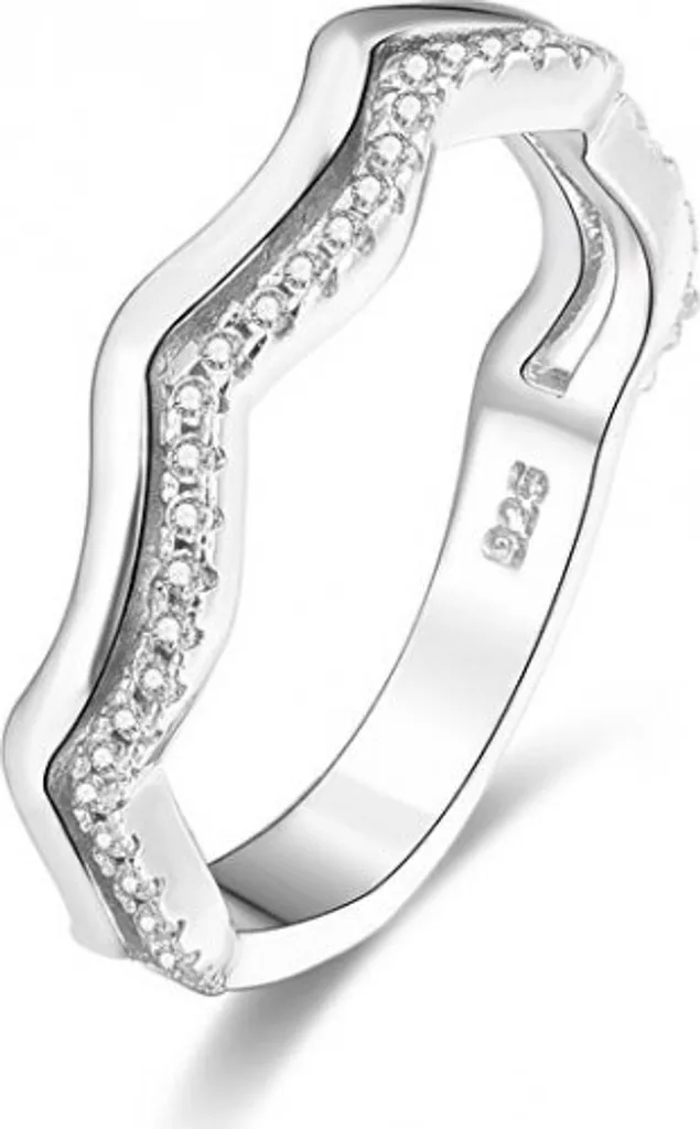 Bague argent 925 anti-ternissement sertie de strass zircon de 54mm