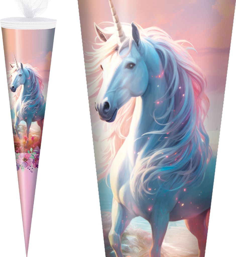 Stylex Schultüte 70 cm Mädchen 2025, Motiv:Einhorn