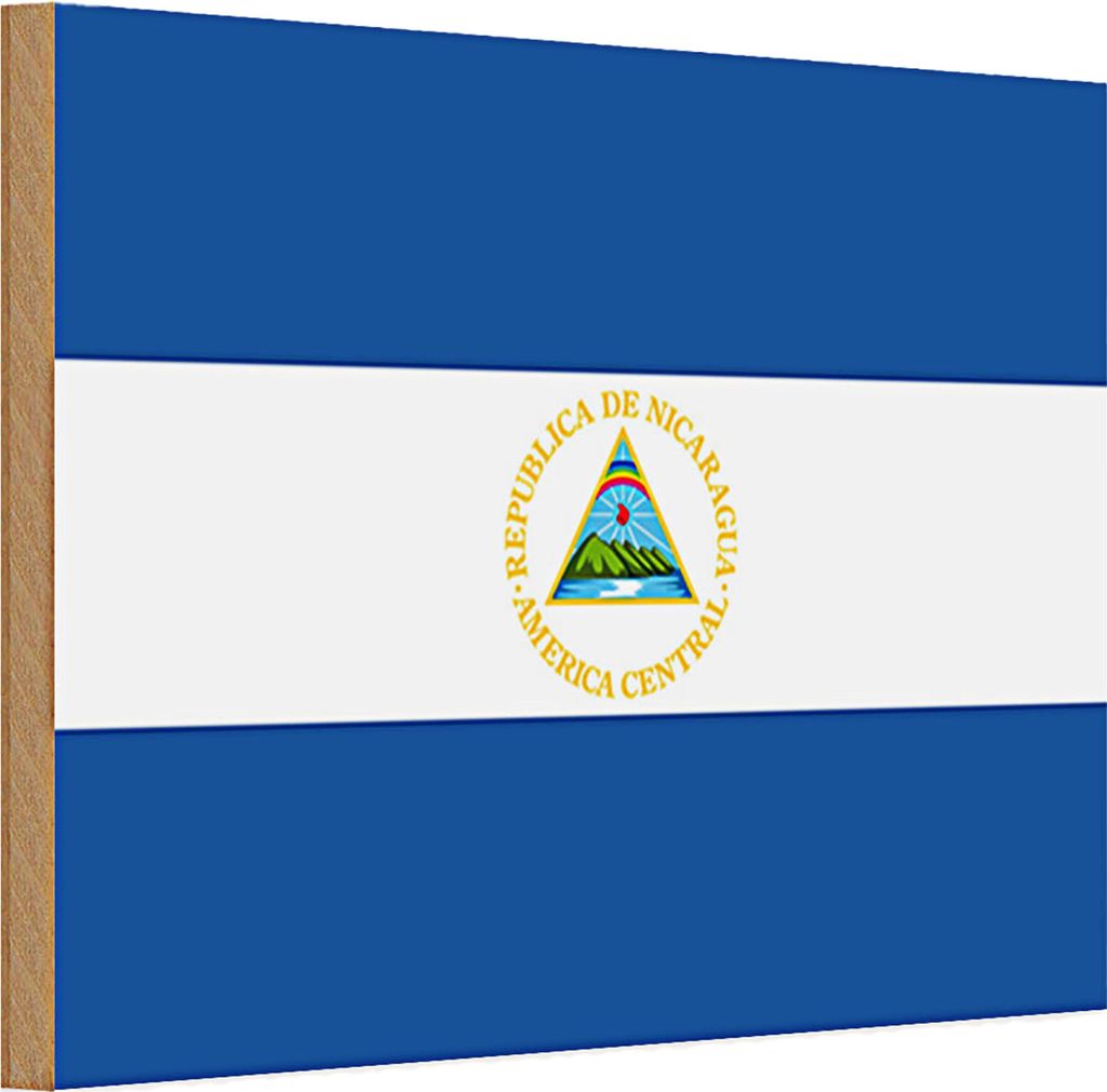 Holzschild Flagge Nicaragua 30x20cm Flag of Nicaragua