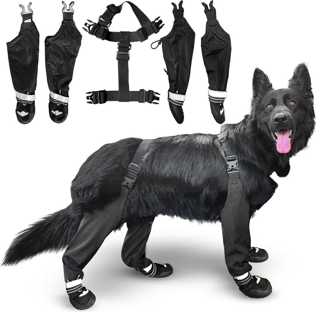INF Verstellbare Anti-Schmutz Anti-Rutsch Haustierschuhe mit Reflektoren L