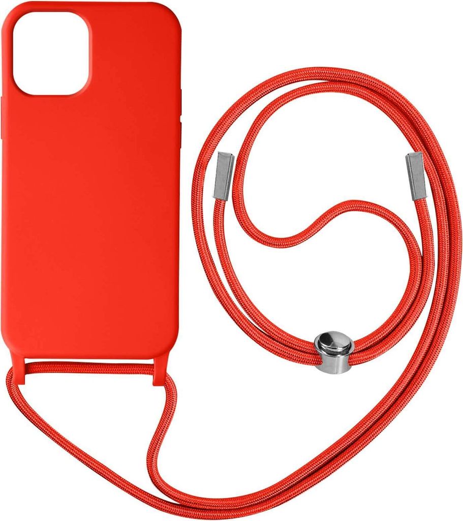 Apple iPhone 12 Pro Max Schutzhülle mit 80cm langer Nylonkette - Rot