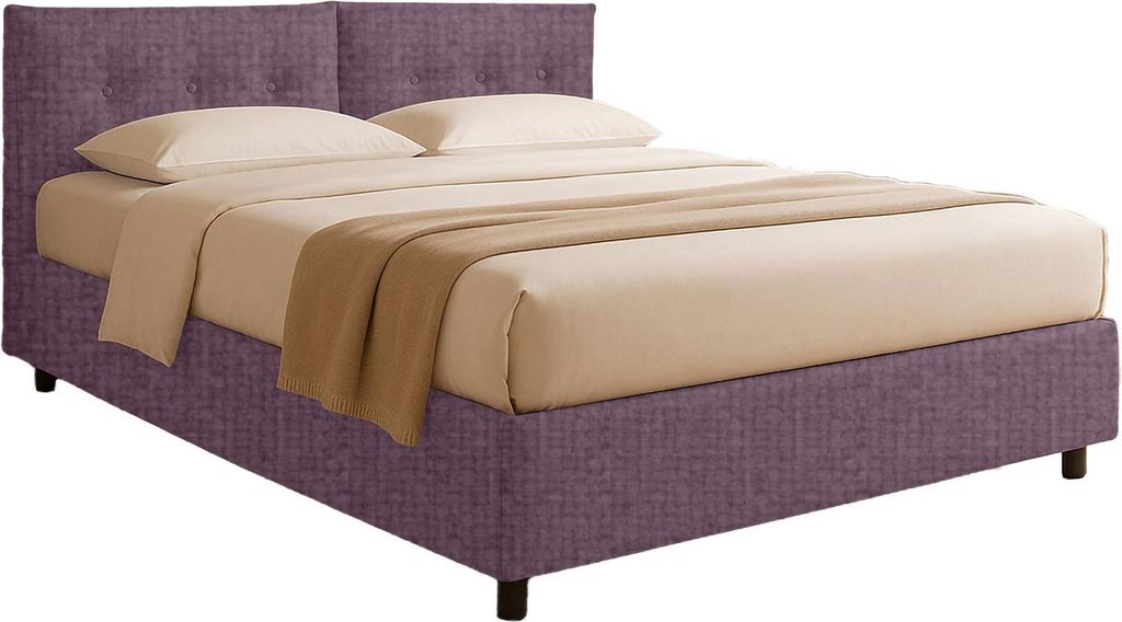 Dmora Einzelbett Nocara, Lila/Violett, Abnehmbarer Bezug mit Stauraum