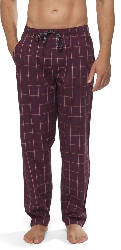 Moonline - Herren Webhose Freizeithose Loungewear aus 100% Baumwolle ; bordeaux , 58/60