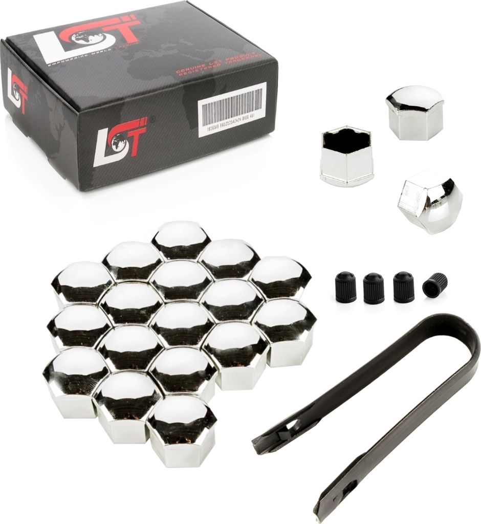 20x Radschraube Kappen 17 mm chromfarben für JEEP CHEVROLET CHRYSLER FORD ROVER