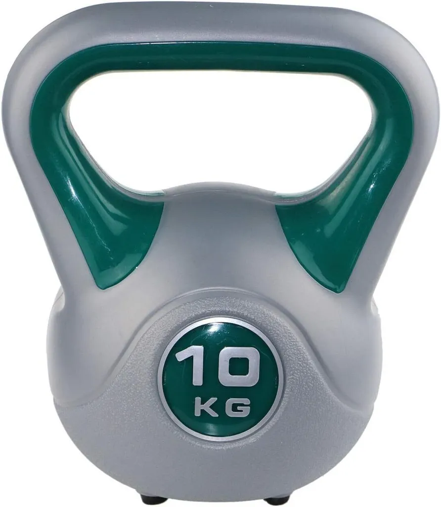 Kettlebell 10 kg Vert Idéal pour Brûler des Calories et Sculpter le Corps