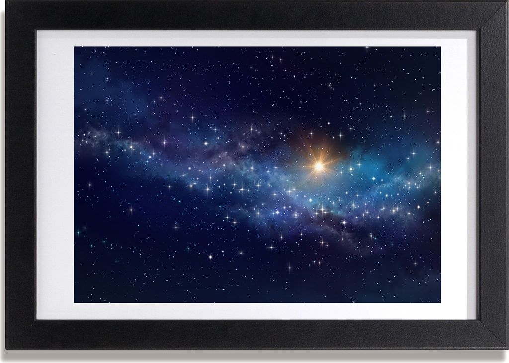 Bild 30x20 MDF-Rahmen, Wandkunst Galaxis