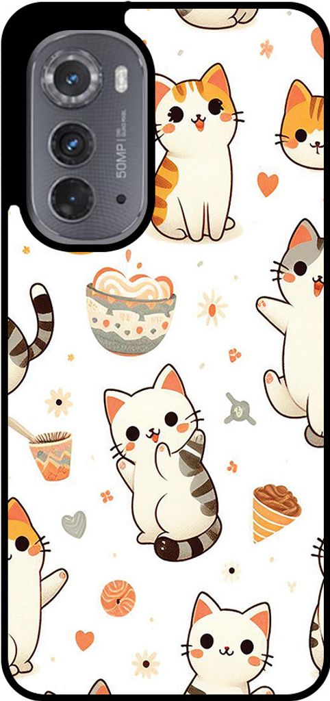 Smartphonica Phone Case Fit für Motorola Edge 2022 mit Katze drucken - TPU zurück Abdeckung Fall Katze Design