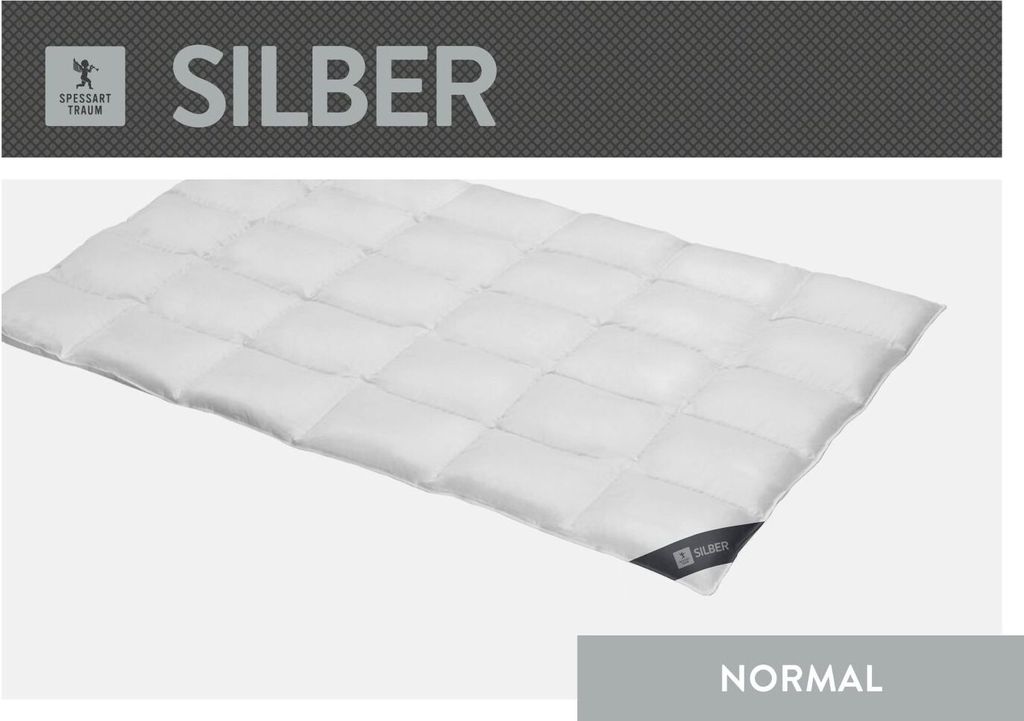 Spessarttraum Daunendecke Silber, Füllung: 100% Daunen, Bezug: 100% Baumwolle Größe 200 x 220 cm Wärmeklasse normal