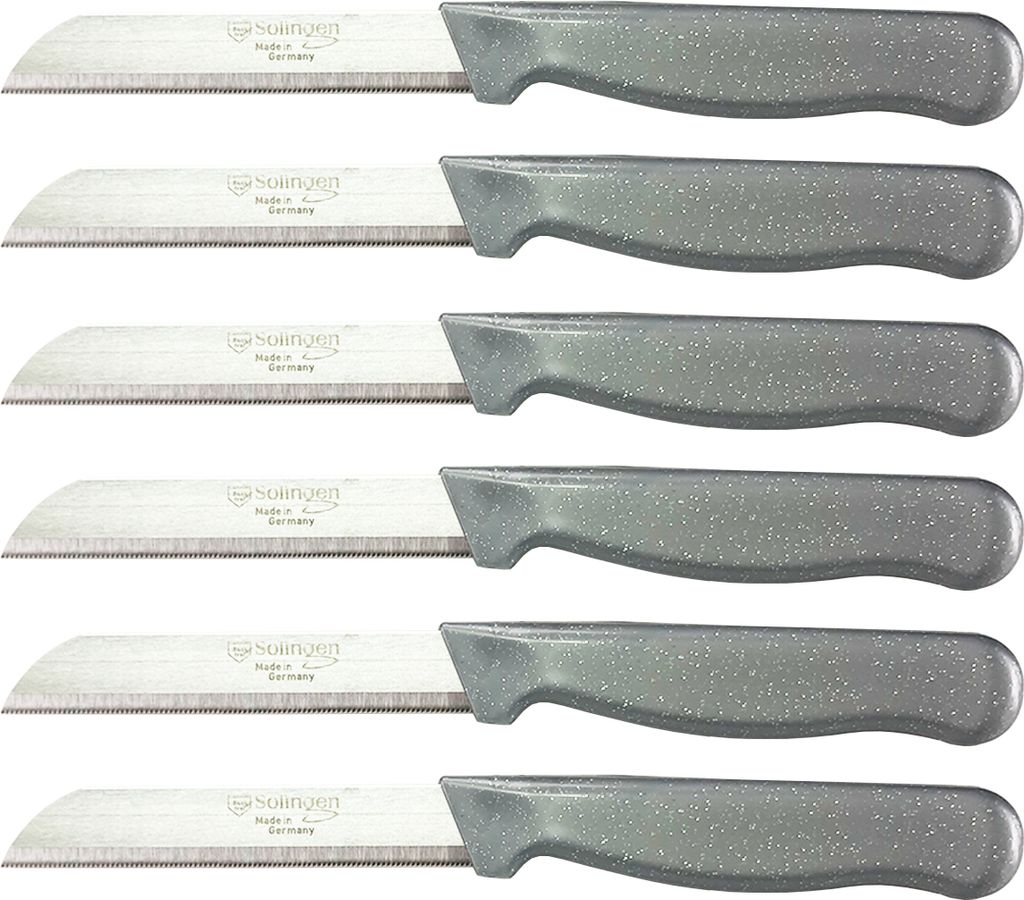 Solingen Messer Allzweckmesser Silber Flitter Obstmesser Küchenmesser Schälmesser, Stückzahl:6 Stück