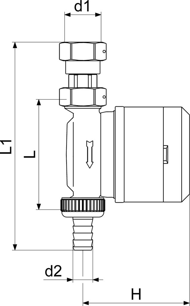 Js Zapfhahnzaehler Za-Kh,M.haube Bis 30 Gr,Q3=2,5,Eg.1",Ag.1/2"