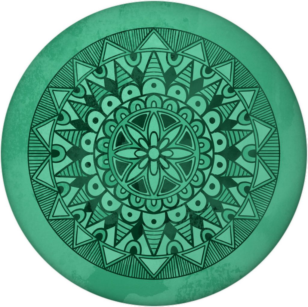 Mandala in Grün Magnet rund