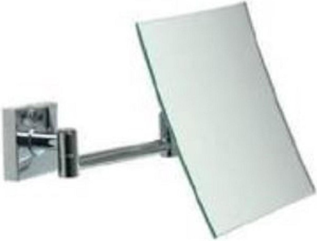 Casa Padrino Luxus Kosmetik Spiegel Silber 15 x 18 x H. 15 cm - Verstellbarer Kosmetik Wandspiegel - Verchromter Badezimmer Schmink Spiegel - Luxus...