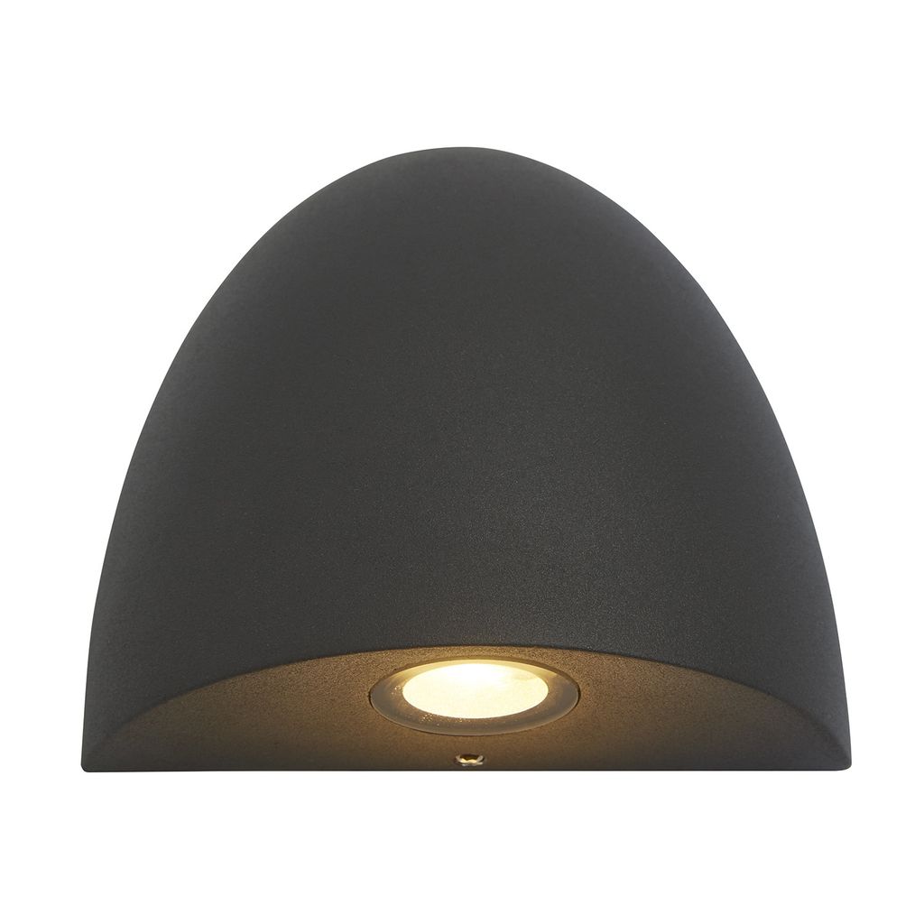 LED Außenwandleuchte, Aluminium schwarz, Glas, H 10 cm