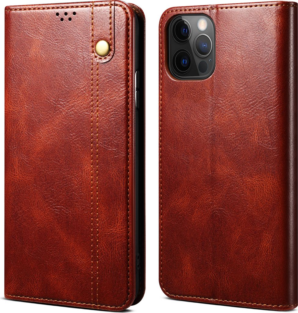 iPhone 13 Pro Max Hülle, Leder Flip Brieftasche Schutzhülle für iPhone 13 Pro Max Rot
