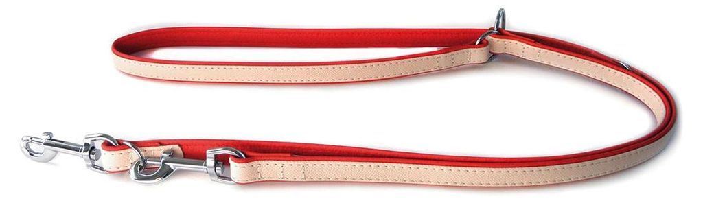 Das Lederband Hunde Führleine Firenze rosy/rubyred, Länge: 200 cm / Breite: 22 mm