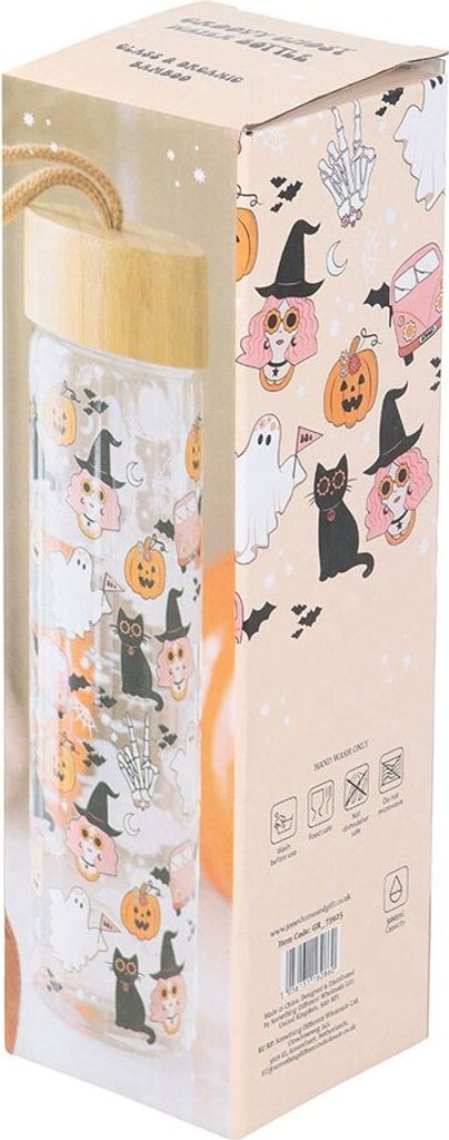 Something Different - Wasserflasche "Groovy", Gespenst, Bambus, 600ml SD9965 (Einheitsgröße) (Transparent)