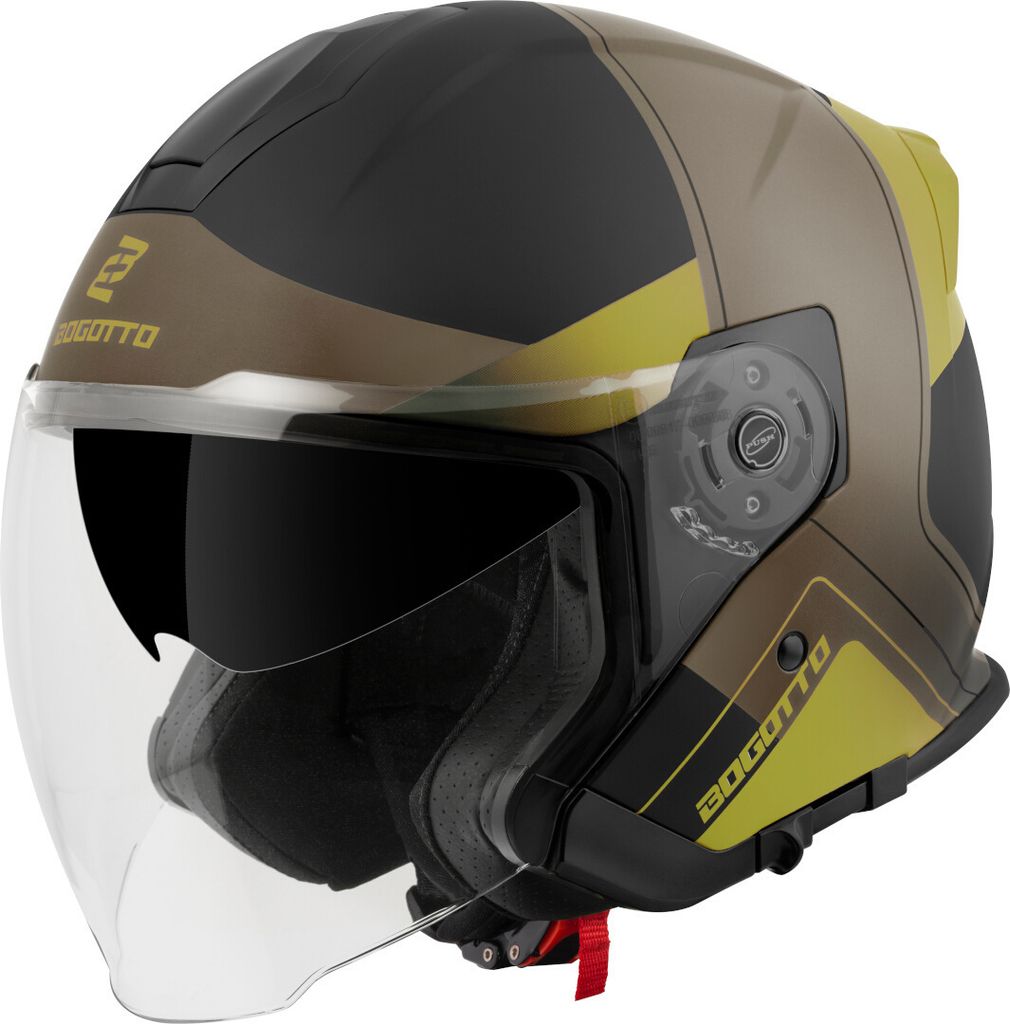 Bogotto H586 City-B Jethelm, schwarz matt/braun/gold, XS