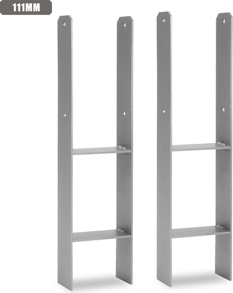 Faziango Pfostenanker für den Außenbereich – extra robust, witterungsbeständig und ideal für Holzpfosten im Garten - 111mm 2x