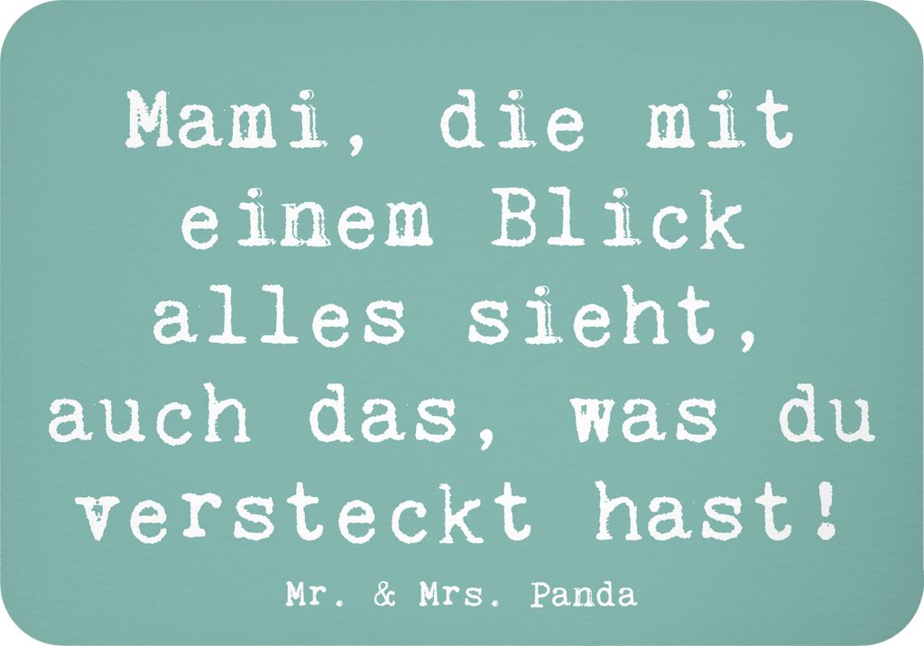 Mr. & Mrs. Panda Magnet Spruch Mami Superkraft - Meeresbrise - Geschenk, Kühlschrankmagnet, Aufmerksamkeit, Familie, Überwachung, Geburtstage, pe...