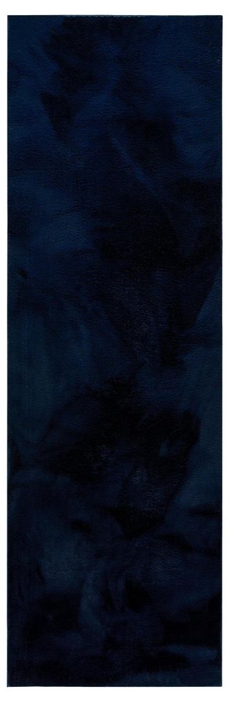 benuta Basic Kunstfaser Fellteppich Furry - Dunkelblau Produktbild 