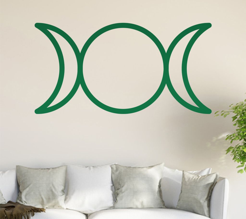 Dreifacher Mond - Triple Moon Wandtattoo in 6 Größen - Wandaufkleber Wall Sticker - Dekoration, Küche, Wohnzimmer, Schlafzimmer, Badezimmer