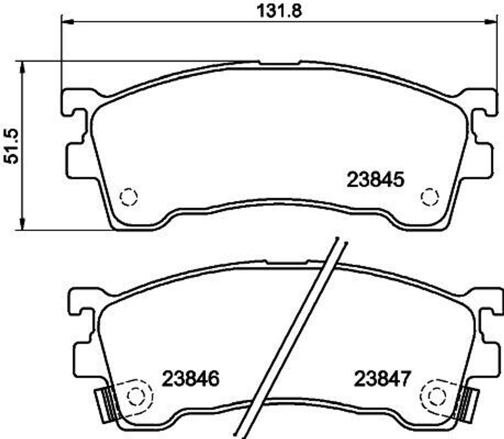 HELLA 8DB 355 006-621 - OE 3401278 Bremsbeläge für 323 (BJ), MX-6 (GD), MX-6 (GE), Premacy (CP), Xedos 6 (CA)