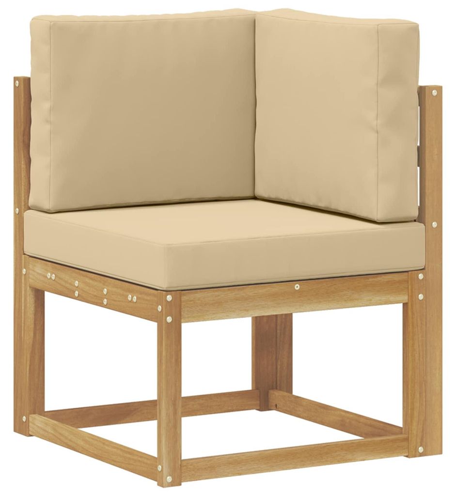 vidaXL Outdoor Ecksofa Massivholz Akazie Weiß