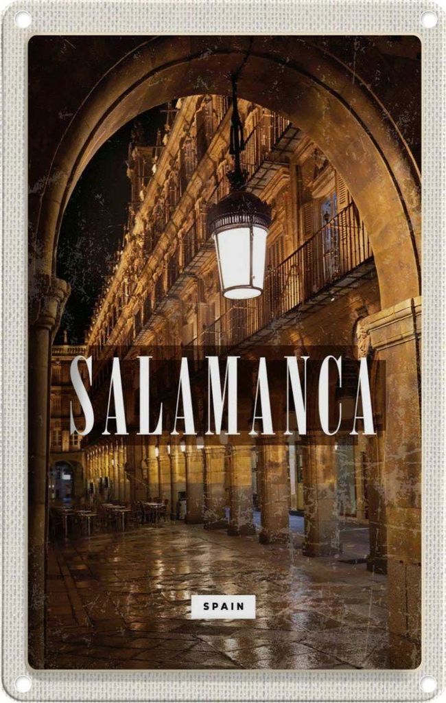 vianmo Blechschild 30x20 cm Salamanca Spain Architektur Retro Bildmotiv Reisemotiv Abenteuer Reisen Urlaub Häuser