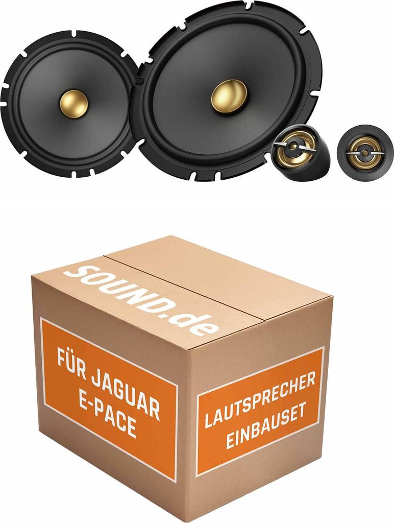 Lautsprecher Boxen Einbaupaket Heck Pioneer TS-A1601C passend für Jaguar E-Pace | 2x Tief-Mitteltöner 2x Hochtöner