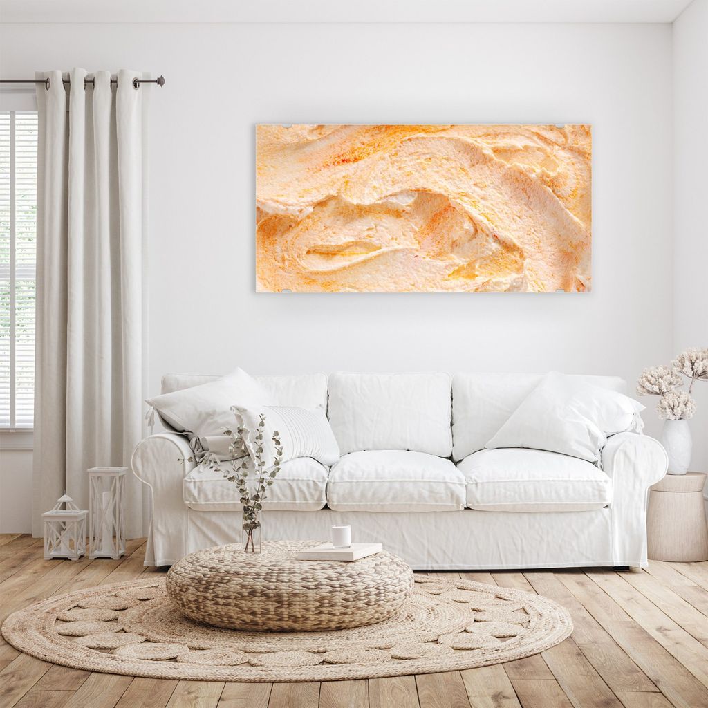 Glasbild Wandbild Köstliche Eiscreme 60x30cm in XXL für Wohnzimmer, Schlafzimmer, Badezimmer, Flur