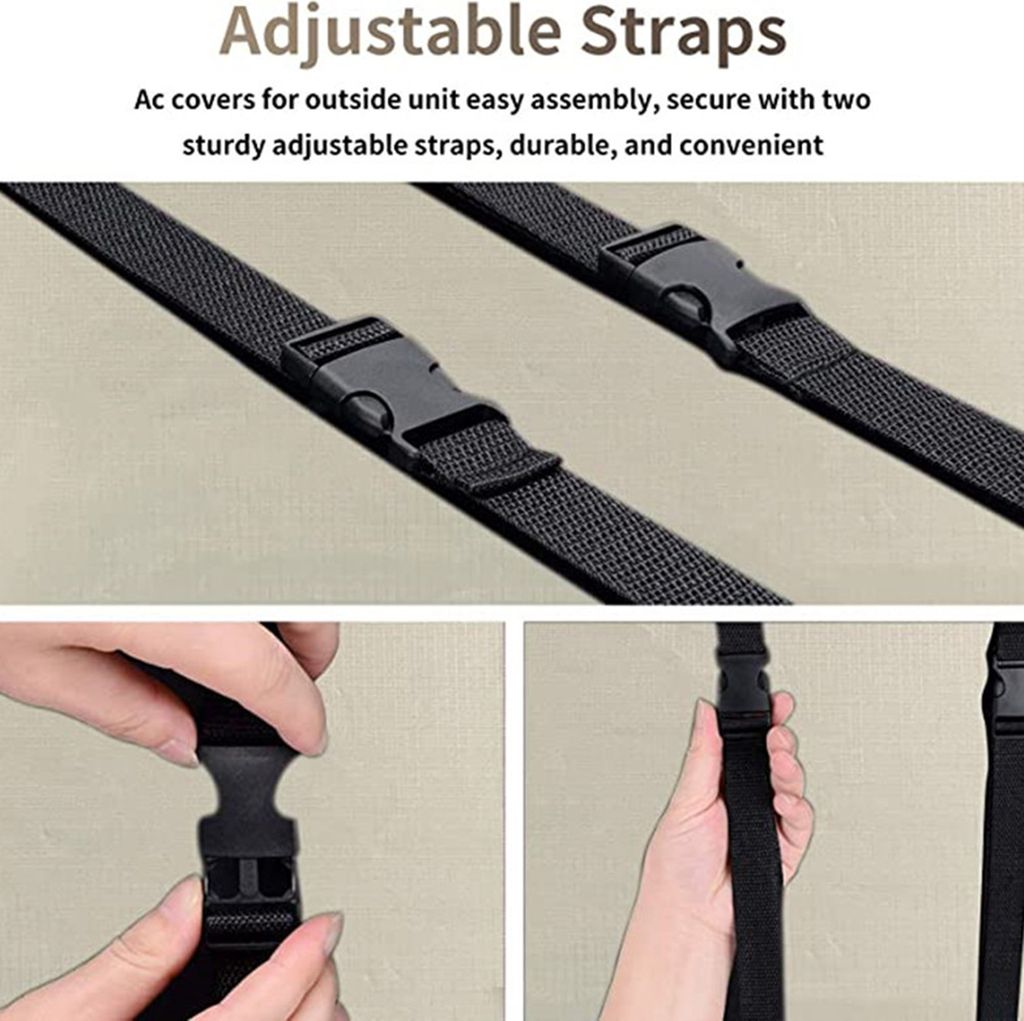 Klimaanlagenabdeckung Voller Abdeckungsschutz wasserdichtes Oxford -Stofffenster Klimaanlage Einheiten Beschützer für Zuhause-Beige ,Größen:L