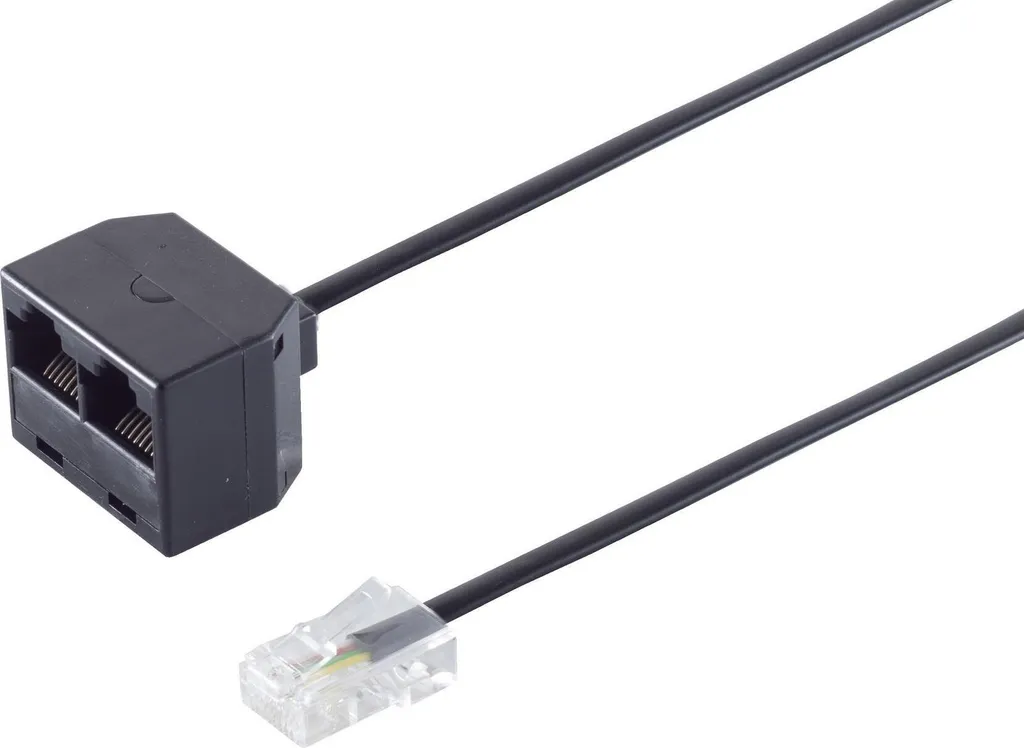 Dédoubleur de câble Western RJ45 8/4 mâle vers double femelle 0,2m Gris