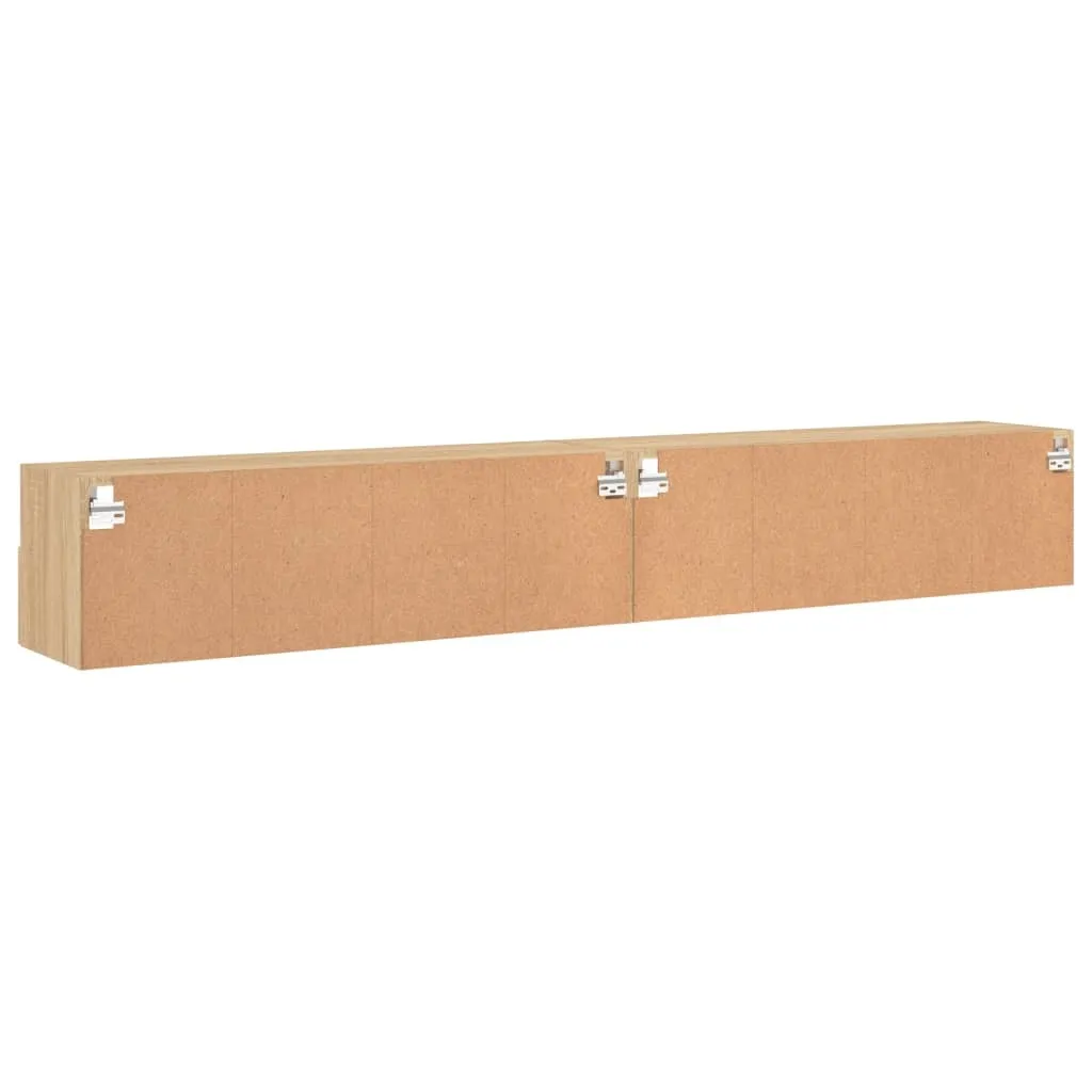 Mobili TV Parete Rovere Sonoma 2 Pezzi 100x30x30 cm | Legno Multistrato - 9