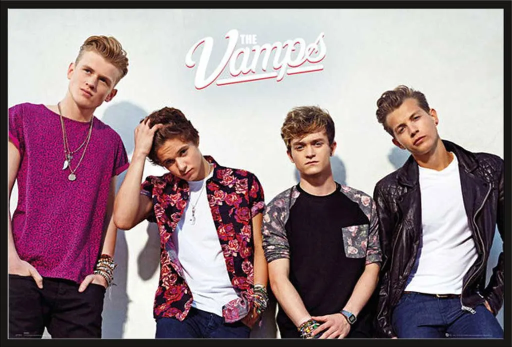 Cadre photo The Vamps poster géant pour décoration de chambre d'ado noir