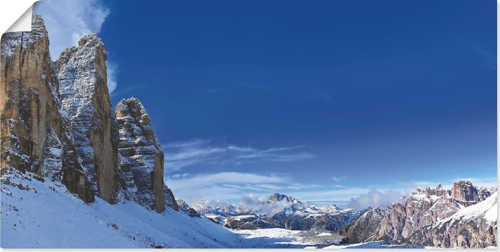 ARTland Poster Drei Zinnen Umrundung in den Dolomiten Größe: 150x75 cm