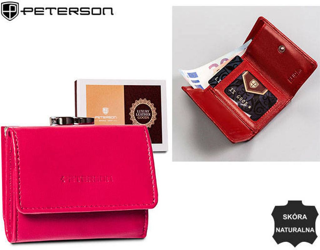 Peterson Leder Geldbörse PTN RD-25-GCL Schwarz
